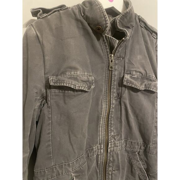 Nice‎ Collective Gray Distressed Utility jacket Small - Picture 2 of 13